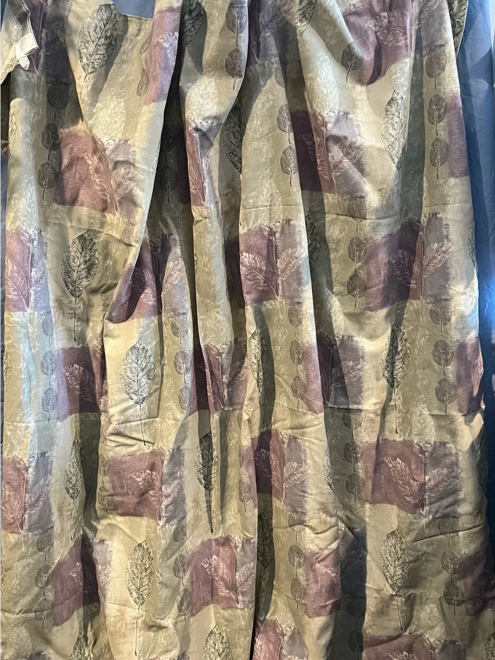 Leaf Sage and Mauve Fabric Shower Curtain